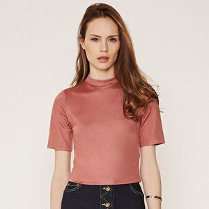 NEW Mock Neck Rose Top  NWT
